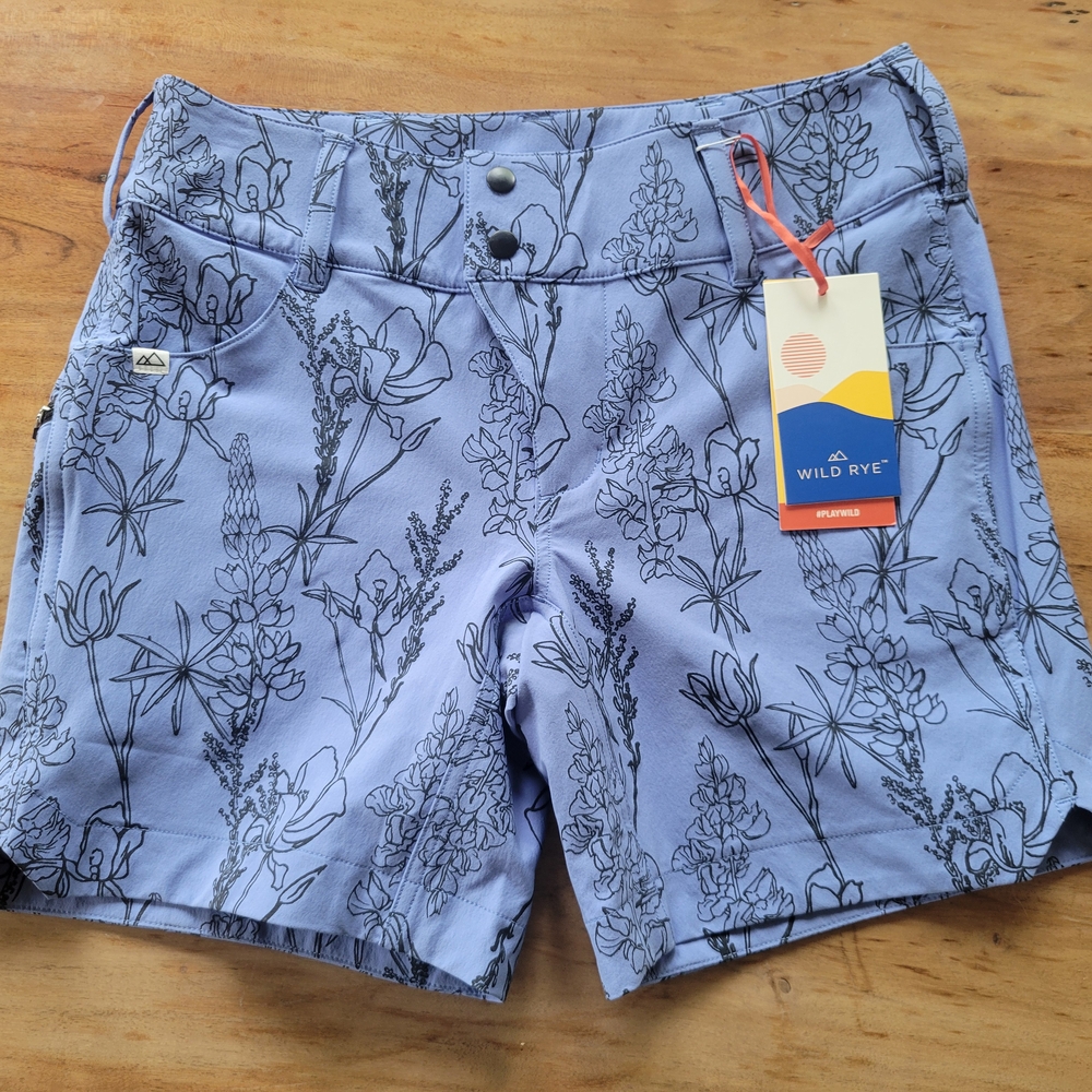 Purple and Blue Athletic Shorts with Relaxed Fit